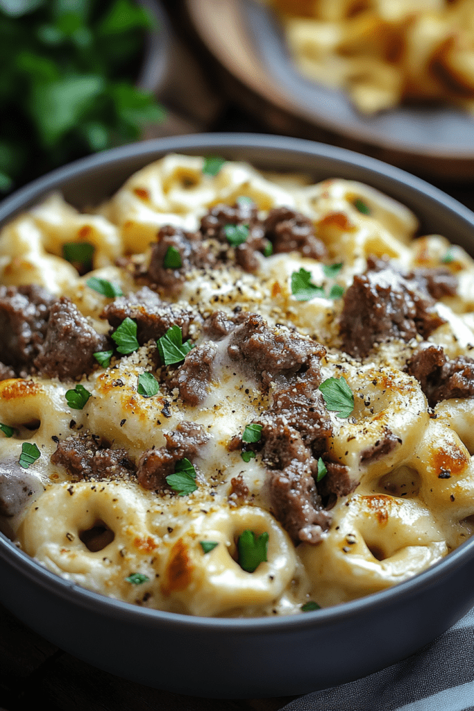 Philly cheesesteak tortellini recipe