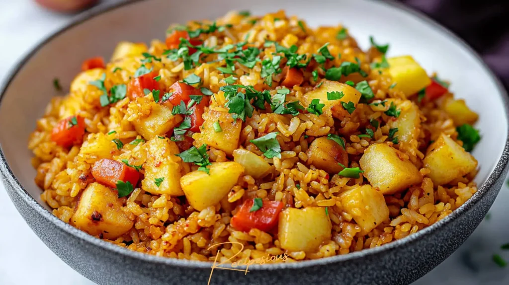 Storage and make ahead - curry apple and deep fried rice recipe