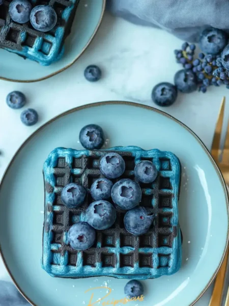 blue waffles recipe pin