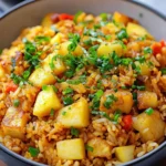 curry apple and deep fried rice recipe pin