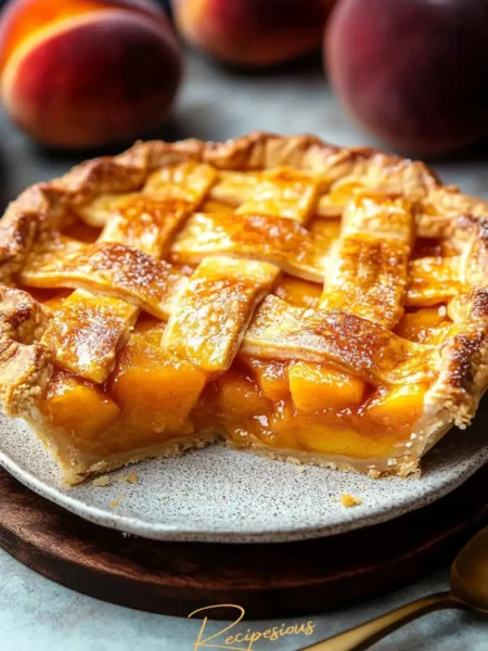 peach pie with canned peaches recipe pin