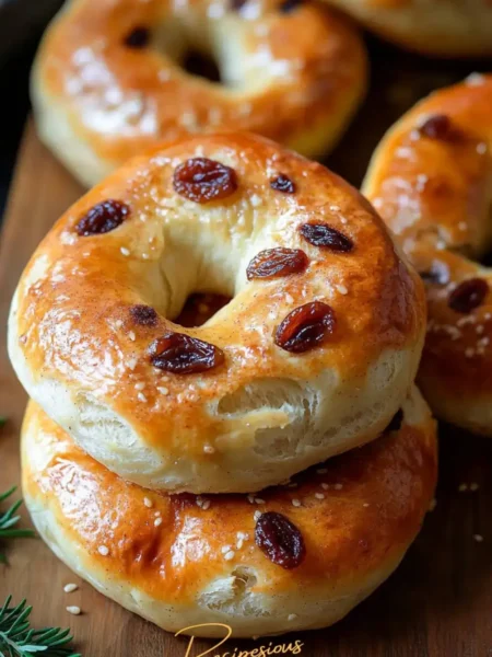 raisin cinnamon bagel recipe pin