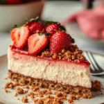 strawberry crunch cheesecake recipe pin