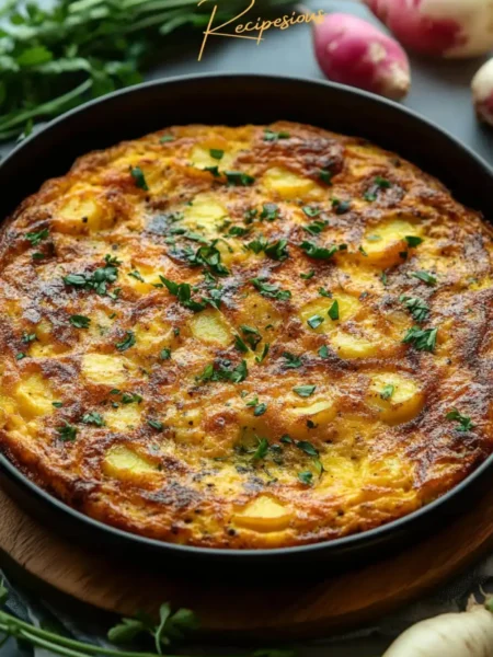 turnips and potatoes frittata recipe oven pin