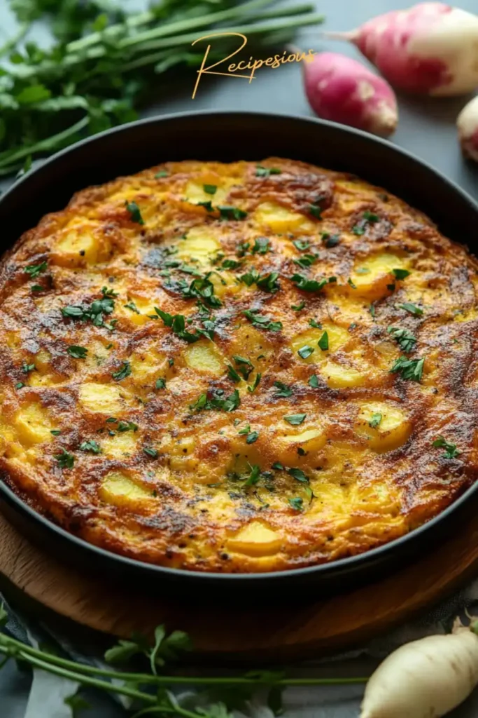 turnips and potatoes frittata recipe oven pin